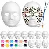 HEMOTON 12 Stück DIY Weiße Papier Maske,Masken zum Bemalen Kinder,Masken zum Basteln, Theathermaske zum bemalen unbemalt basteln- Karneval & Fasching & Halloween