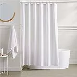 Amazon Basics Leichter, superweicher, pflegeleichter Mikrofaser-Duschvorhang mit Waffelstruktur, 183 x 183 cm, weiß