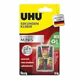 UHU Sekundenkleber extra stark | 3x1g Kleber Tuben mit Aufbewahrungsbox | Sekundenkleber flüssig für Kunststoff, Metall, Holz, Keramik, Porzellankleber | Superkleber & Kunststoffkleber