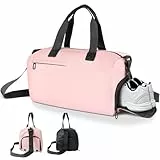 Romon Sporttasche Reisetasche, Sporttaschen Sportbeutel Schwimmtasche Trainingstasche mit Schuhfach Nassfach für Sport, Fitness, Reisen, Badetasche, Gym Bags Travel Bag für Damen Herren, Rosa