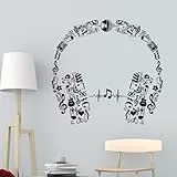 ANATTASOUL Kopfhörer im Graffiti-Stil Wandtattoo, Wandaufkleber Wandsticker Wanddeko Selbstklebend für Wohnzimmer, Schlafzimmer, Flur, Badezimmer, Küche, Wanddeko(2pcx96x30cm)