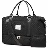LOVEVOOK Reisetasche Damen Sporttasche Groß Weekender Travel Duffle Bag mit Kosmetiktasche Handgepäck Tasche mit Schuhfach Kliniktasche Geburt Mama Set Wasserdicht für Flugzeug Reise Gym Camping