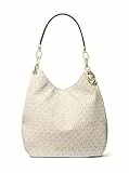 Michael Kors Damen Lillie Hobo Schultertasche, Vanilla/Acorn, 31.8 x 34.3 x 12.7 cm