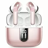 Bluetooth Kopfhörer, In Ear Kopfhörer Kabellos Bluetooth 5.3 mit 50H Tiefer Bass, 2024 Neue Kabellose Kopfhörer Noise Cancelling Earbuds mit 4 ENC Mic, IPX9 Wasserdicht Ohrhörer, USB-C(Elfenbein)