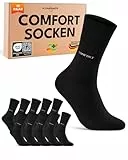 sockenkauf24 Comfort Socken ohne Gummibund & ohne Naht für Damen & Herren (10 Paar) Gesundheitssocken ohne Gummi mit Komfortbund 70209T (Schwarz 39-42)