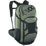 EVOC FR TOUR E-RIDE 30 E-Bike-Rucksack, Fahrradrucksack mit Rückenprotektor (gepolstertes Fach für Ersatz-Akku, Kontroll Display Fach, Gurtfixierungs-System für Ladegerät), Dunkeloliv/Schwarz