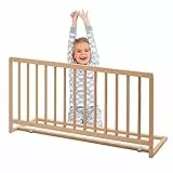 Geuther Bettschutzgitter Holz | Idealer Rausfallschutz Boxspringbett, extra hoch | Rausfallschutz Bett für Kinder | Bettgitter, Absturzsicherung Bett | Bett Rausfallschutz Kinder in 110cm Länge, Natur