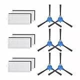 Emiif 12-teiliges Filter- und Seitenbürsten-Set für Coredy für Goovi für DEENKEE für XIEBro Roboter-Staubsauger, 6 Seitenbürsten + 6 HEPA-Filter