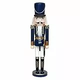 Dekohelden24 Wunderschöner Nussknacker Soldat, in blau metallic, klassisch, ca. 50 cm
