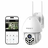PGST Überwachungskamera Aussen Kamera Überwachung Aussen 2,4 Ghz WLAN IP Kamera Outdoor Außenkamera Kabel 360°PTZ Videoüberwachung Aussen Camera Dome Homekit mit Automatischer Verfolgung