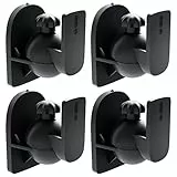 deleyCON 4X Universal Lautsprecher Wandhalterung Halterung Boxen Halter Schwenkbar + Neigbar bis 3,5Kg Deckenmontage + Wandmontage - Schwarz