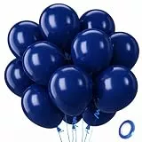QIFU Luftballons Blau, 100 Stück Dunkelblau Luftballon Geburtstag, Latex Helium Marineblaue Ballon Party Deko für Junge Mann Navy Thema Geburtstagsdeko Hochzeit Jugendweihe Babyparty Verlobung 12 Zoll
