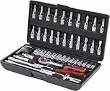 KS Tools 918.0648 1/4 Zoll CHROMEplus Steckschlüssel-Satz | inklusive Umschaltknarre, 45-Zahn | hochglanz verchromt | 48-tlg.