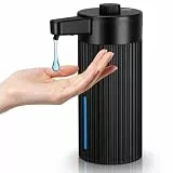 Phneems Seifenspender Automatisch Elektrischer Mehrstufig Verstellbar Mit Sensor 400ml No Touch Automatischer Seifenspender FüR Bad,KüChe,Büro Schwarz