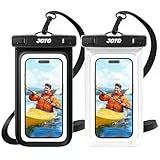 JOTO 2 Stück wasserdichte Handyhülle IPX8 Unterwasser Wasserfest Handytasche für iPhone 17 16 15 14 13 12 11 Pro Max Plus Air Galaxy S24 S23 A15 Xiaomi bis 7 Zoll Phone Case –Klar/Schwarz