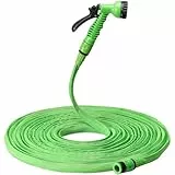 Navaris Flexibler Gartenschlauch 15-30m - Flexibel mit 7 Funktionen Brause und Schnelladaptern - Wasserschlauch flexibel dehnbar - Wasser Garten Schlauch - Flexschlauch