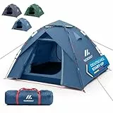 NORDMUT® Wurfzelt 2-4 Personen für blitzschnellen Aufbau – Pop Up Zelt 2-4 Personen wasserdicht & UV-Schutz – Campingzelt mit hervorragender Luftzirkulation (Blau)