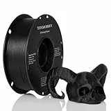 TINMORRY Glasfaserverstärktes PETG Filament 1.75mm, Hohe Schlagzähigkeit PETG GF 3D Druck Filament, Haltbarkeit & Steifigkeit, Passend für die meisten FDM 3D Drucker, 1 KG 1 Spule, Frosted Schwarz