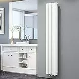 ELEGANT Design Flach Heizkörper 1800 x 308 mm Weiß Badheizkörper Doppellagig Heizkoerper Vertikal Paneelheizkörper