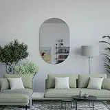 Alasta Oval Rahmenloser Spiegel 50x95 cm, Wandspiegel, zum Aufhängen, Polierte Kanten, Unregelmäßiges, Fleckiges, Modernes, Für Schlafzimmer, Wohnzimmer, Badezimmer, Eingang, Ganzkörperspiegel, Deko