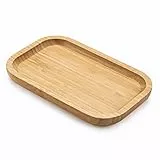 Badezimmer Tablett, Bambus Toiletten Tablett, Holz Kosmetik Tablett Organizer, Dekoratives Tablett für Badezimmer (20 x 13 x 2 cm)