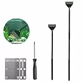 BUYGOO Algen Rasiermesser Schaber Aquarium Algenschaber Algenkratzer Set, Aluminiumlegierung Aquarium Algen Reinigung Schaber mit 35cm/50cm/65cm Verlängerungsstange 10x Klingen 1x Schraubendreher