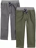 Simple Joys by Carter's Baby-Jungen 2-Pack Pull On Pant Unterhose, Grün/Grau, 5 Jahre (2er Pack)