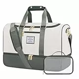 LOVEVOOK Reisetasche Handgepäck, 50L Groß Weekender Travel Duffle Carry on Bag mit Kulturtasche, Schuhfach & Nassfach, Wasserdicht Sporttasche Strandtasche, Tasche für Urlaub Flugzeug Camping