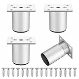 SZSIQI 4 Stück 5cm Möbelfüße, Alulegierung Möbelfüsse, Schrankfüße, Sofabeine, Schrankbeine, Möbelbeine für Stühle Tisch Schrank Schreibtisch Regal Couch Sofa Füße Beine mit Schrauben