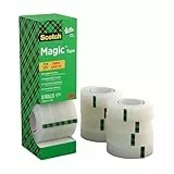 Scotch Magic Tape - Vorteilspack 8 Rollen, 19 mm x 33 m - Unsichtbares Klebeband für allgemeine Zwecke zur Reparatur, Etikettierung und Versiegelung von Dokumenten