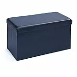 Inter Link – Aufbewahrungsbox mit Deckel – Groß - Faltbox – Waschbare Boxen - Polyurethan – Kunstleder – Viel Stauraum - Für Kleidung, Spielzeuge – Stauraum – 76 x 38 x 38 cm – Schwarz – Setto