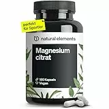 natural elements Magnesiumcitrat – 360mg elementares Magnesium pro Tagesdosis – 180 vegane Kapseln – 2-Monats-Vorrat – hochdosiert, ohne Zusätze – in Deutschland entwickelt & laborgeprüft