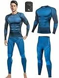 UNIQUEBELLA Upgrade-Version Thermo Unterwäsche Herren, Atmungsaktiv Schnelltrocknend Funktionswäsche Männer Flexibel Skiunterwäsche Set - Warm Thermo Unterwäsche Winter