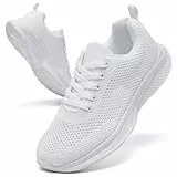 TIANZEBEN Damen Laufschuhe Turnschuhe Sportschuhe Schuhe Tennis Running Walking Straßenlaufschuhe Fashion Sneaker Leichtgewichts Atmungsaktiv Outdoor Schuhe Weiß 41