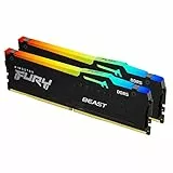 Kingston FURY Beast Schwarz RGB 32GB (2x16GB) 5200MT/s DDR5 CL40 DIMM Desktop Gaming Speicher Kit mit 2 - KF552C40BBAK2-32