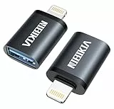 Lightning auf USB Adapter, 2Pack iPhone Stick Adapter Kompakter USB 3.0-OTG für iPhone/iPad, Hubs, MIDI Keyboard, Maus, Kartenleser, Daten Synchronisation unterstützt Flash Drive