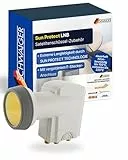 SCHWAIGER Quad LNB digital Sun Protect I Low Noise Blockconverter für 4 Teilnehmer I extrem wetterfest & geeignet für Multifeedanlagen I SAT-Zubehör für störungsfreien Empfang I hellgrau