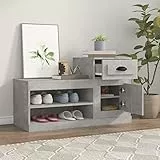 AUVYI Schuh-Organizer Schlafzimmer Betongrau 100x42x60 cm Holzwerkstoff Klassischer Schuhschrank Feuchtigkeitsbeständigkeit Auszeichnet Schuhaufbewahrung Ausreichend Stauraum