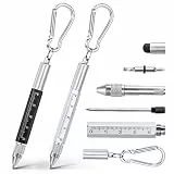 Vicloon Multitool-Stift, 6-in-1-Multifunktionswerkzeuge für Männer, Vater, Großvater, Geschenke enthalten Kugelschreiber, Touchscreen-Eingabestift, Lineal, Karabiner, Flach- und