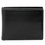 BRAUN BÜFFEL - Herren RFID Geldbörse Arezzo - 4 Kartenfächer und 4 Steckfächer aus echtem Rindleder Schlichtes Design - Edles Schwarz