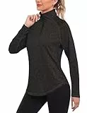 iClosam Sportshirt Langarm Damen Funktionsshirt Atmungsaktiv Langarmshirt Sport Schnelltrocknend Laufshirt UPF 50+ UV Shirt 1/4 Reißverschluss für Yoga Fitness Tennis Golf Wandern S-3XL
