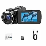 Camcorder Videokamera 2.7K Vlogging Kamera für YouTube 48MP 18X Digitalzoom Digital Camcorder mit LED-Fülllicht, 3' 270° drehbarer Bildschirm Digitalkamera mit 32GB Karte & Akku