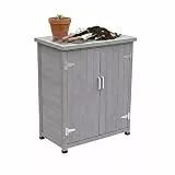 Relaxdays Pflanztisch mit Unterschrank, Holz, verzinkte Arbeitsplatte, HxBxT: 90 x 75 x 40 cm, Gartenschrank, grau