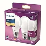 PHILIPS Lighting LED Classic E27 Filament Lampen (75 W), matte LED Lampen mit warmweißem Licht, energiesparende LED Beleuchtung mit langer Nutzlebensdauer, Warmweiß