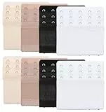 ValueBargain 8er-Set BH Verlängerung, BH Verlängerung 5 Haken Verstellbare Trägerverlängerung aus Polyester, Bequem für Alltag & Sport (Schwarz, Weiß, Hautfarbe, Aprikose)