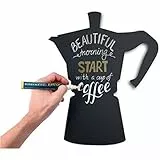 SECURIT Silhouette Moka Kreide Board, schwarz, 53 x 31 x 0,26 cm, Kunststoff, 53 x 31 x 0.26 cm