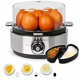 Duronic EB40 BK Eierkocher für 7 Eier, 400W mit Härtegradeinstellung, Timer & Überhitzungsschutz, mit Messbecher & Eipick, Frühstückseier von weich bis hart