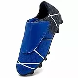VTASQ Kinder Fußballschuhe Jungen Professionelle Mädchen Kunstrasen Fussballschuhe Sportliche Indoor Outdoor Athletic Soccer Schuhe Trainingsschuhe Schwarz Blau EU32