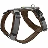 Hunter Hundegeschirr Maldon UP, Farbe: braun/grau, weich gepolstert & komfortabel, stark reflektierend durch 3M Scotchlite, 4-Fach verstellbar, mit gepolstertem Griff (ab S-M), Größe: M-L