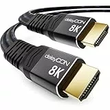 deleyCON 1m Flaches 8K HDMI 2.1 Kabel - für TV, Monitor, PS4, PS5, Xbox, Dolby Atmos Soundbar EARC, HDR10+ VRR - 48Gbps Ultra High Speed Cable - 10K/8K@60Hz, 4K@120Hz/144Hz, 2K@240Hz